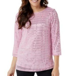 Bob Mackie Glitz and Glam Pullover Top 4238